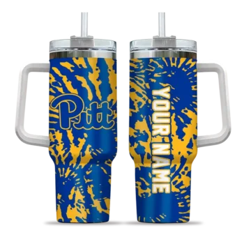 customized pittsburgh panthers burst swirl royal blue curved tumbler best selling.webp