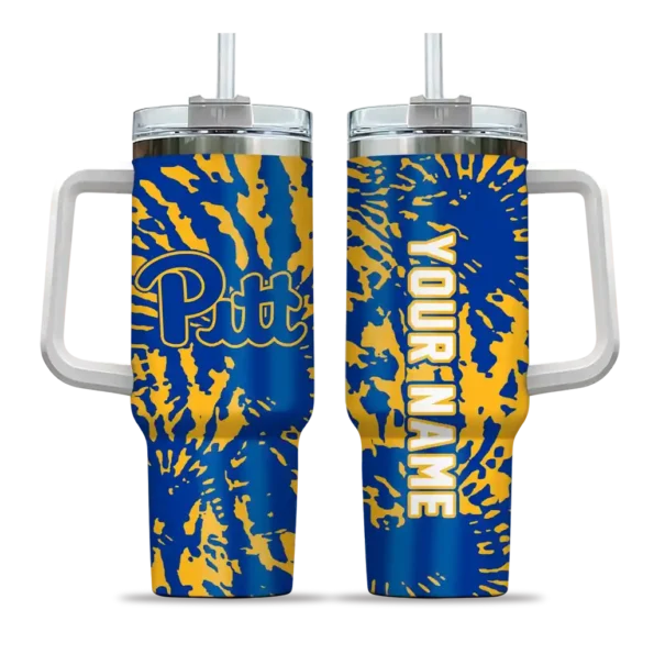 customized pittsburgh panthers burst swirl royal blue curved tumbler best selling.webp