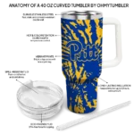 customized pittsburgh panthers burst swirl royal blue curved tumbler best selling.webp