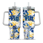 customized pittsburgh panthers camo mashup royal blue white curved tumbler best selling.webp
