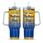 customized pittsburgh panthers gradient dots royal blue curved tumbler best selling.webp