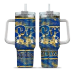 customized pittsburgh panthers honey streaks royal blue curved tumbler best selling.webp