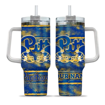 customized pittsburgh panthers honey streaks royal blue curved tumbler best selling.webp