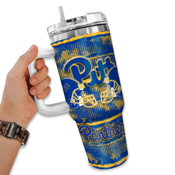 customized pittsburgh panthers honey streaks royal blue curved tumbler fashion forward.webp