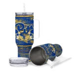 customized pittsburgh panthers honey streaks royal blue curved tumbler best selling.webp