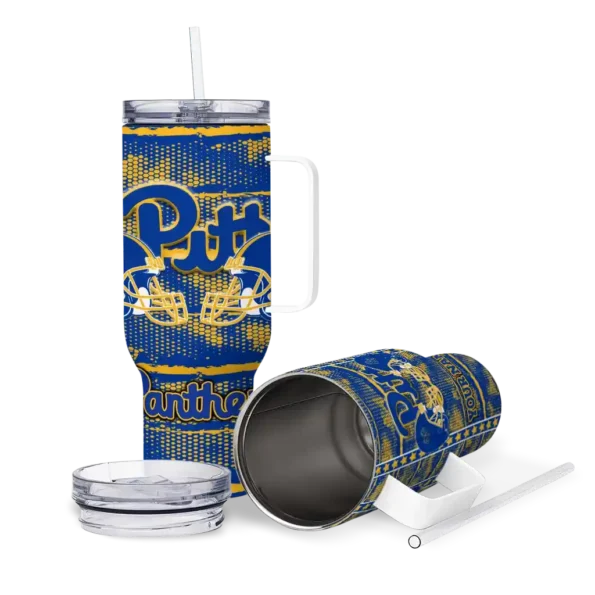 customized pittsburgh panthers honey streaks royal blue curved tumbler high quality.webp