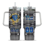 customized pittsburgh panthers superman shield royal blue gray curved tumbler best selling.webp