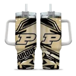 customized purdue boilermakers abstract paths gold curved tumbler best selling.webp
