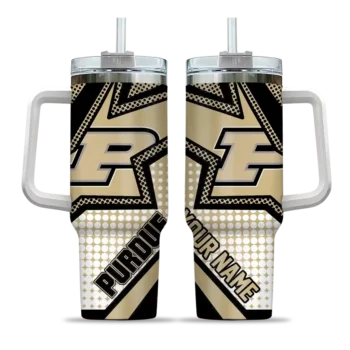 customized purdue boilermakers arrow burst gold curved tumbler best selling.webp