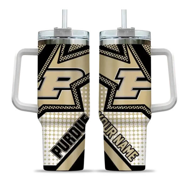 customized purdue boilermakers arrow burst gold curved tumbler best selling.webp