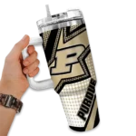 customized purdue boilermakers arrow burst gold curved tumbler best selling.webp