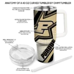 customized purdue boilermakers arrow burst gold curved tumbler best selling.webp