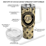 customized purdue boilermakers bullseye drips gold curved tumbler best selling.webp