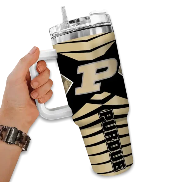 customized purdue boilermakers chevron layers gold curved tumbler fashion forward.webp