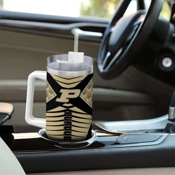 customized purdue boilermakers chevron layers gold curved tumbler trendy.webp