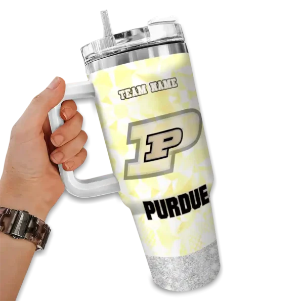 customized purdue boilermakers geometric prism gold curved tumbler fashion forward.webp