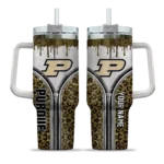 customized purdue boilermakers leopard zipper gold curved tumbler best selling.webp