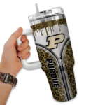 customized purdue boilermakers leopard zipper gold curved tumbler best selling.webp