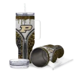 customized purdue boilermakers leopard zipper gold curved tumbler best selling.webp