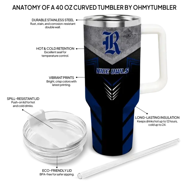 customized rice owls arrow armor navy blue black curved tumbler new arrival.webp