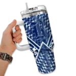 customized rice owls chevron angle navy blue curved tumbler best selling.webp