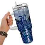 customized rice owls chevron stripe navy blue curved tumbler best selling.webp