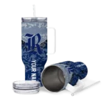 customized rice owls chevron stripe navy blue curved tumbler best selling.webp