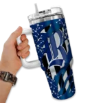 customized rice owls claw cut navy blue black curved tumbler best selling.webp