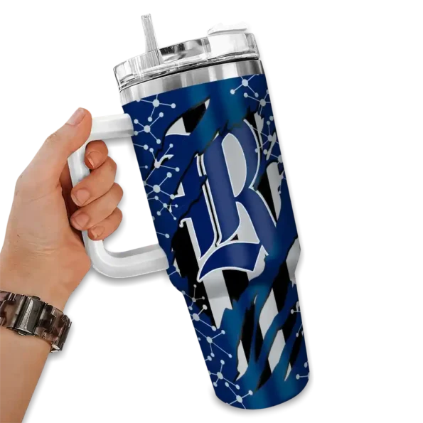 customized rice owls claw cut navy blue black curved tumbler fashion forward.webp