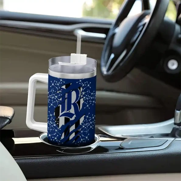 customized rice owls claw cut navy blue black curved tumbler trendy.webp