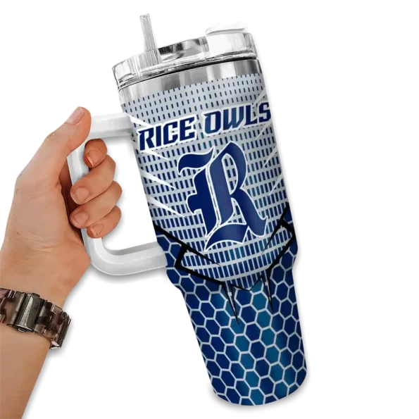 customized rice owls hex texture navy blue curved tumbler fashion forward.webp