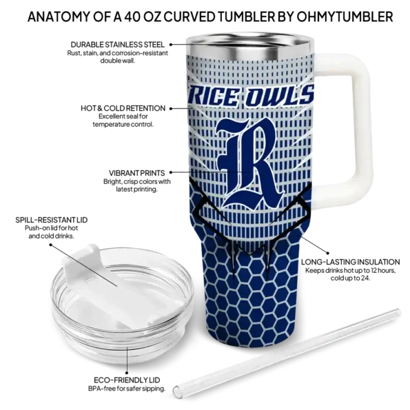 customized rice owls hex texture navy blue curved tumbler new arrival.webp