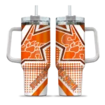 customized sam houston bearkats arrow burst orange curved tumbler best selling.webp