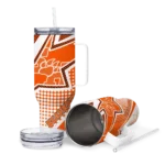 customized sam houston bearkats arrow burst orange curved tumbler best selling.webp