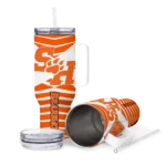 customized sam houston bearkats chevron layers orange curved tumbler best selling.webp