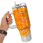 customized sam houston bearkats geometric prism orange curved tumbler best selling.webp