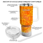 customized sam houston bearkats geometric prism orange curved tumbler best selling.webp