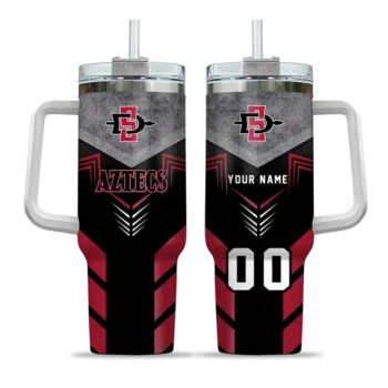 customized san diego state aztecs arrow armor red black curved tumbler best selling.webp
