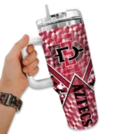 customized san diego state aztecs chevron angle red curved tumbler best selling.webp