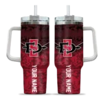 customized san diego state aztecs chevron stripe red curved tumbler best selling.webp