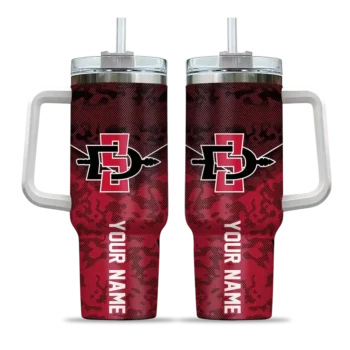 customized san diego state aztecs chevron stripe red curved tumbler best selling.webp