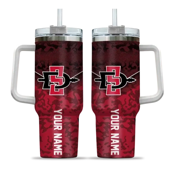 customized san diego state aztecs chevron stripe red curved tumbler best selling.webp