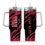 customized san diego state aztecs claw cut red black curved tumbler best selling.webp