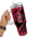customized san diego state aztecs claw cut red black curved tumbler best selling.webp