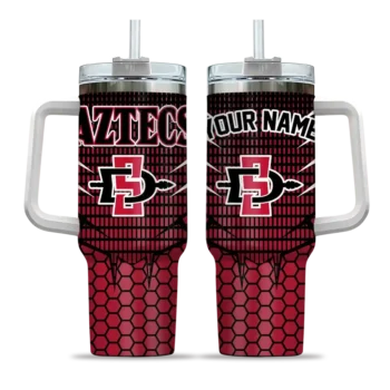 customized san diego state aztecs hex texture red curved tumbler best selling.webp