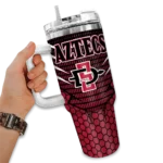 customized san diego state aztecs hex texture red curved tumbler best selling.webp