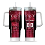 customized san diego state aztecs hexagon armor red curved tumbler best selling.webp