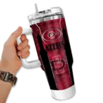 customized san diego state aztecs hexagon armor red curved tumbler best selling.webp