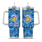 customized san jose state spartans bold diamonds blue curved tumbler best selling.webp