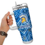 customized san jose state spartans bold diamonds blue curved tumbler best selling.webp